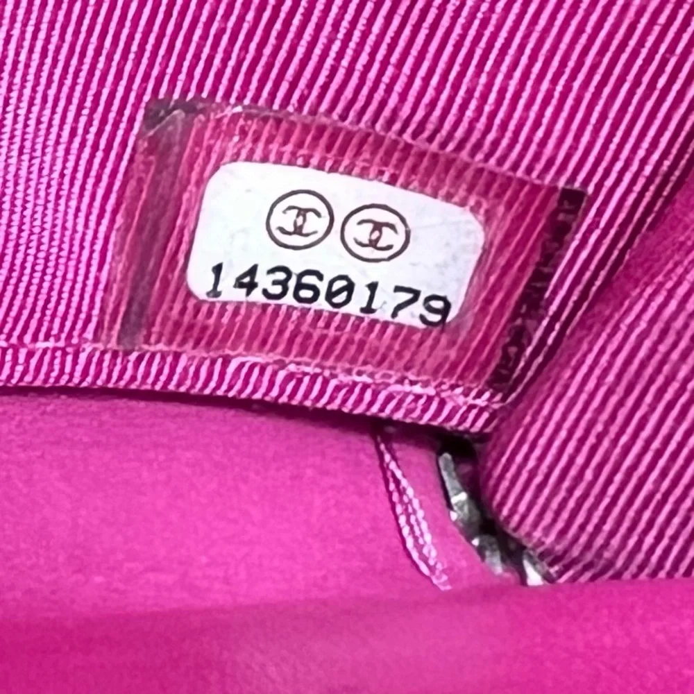 CHANEL Patent Quilted Zip Around Long Wallet Pink Salmon 14 Series (2011)